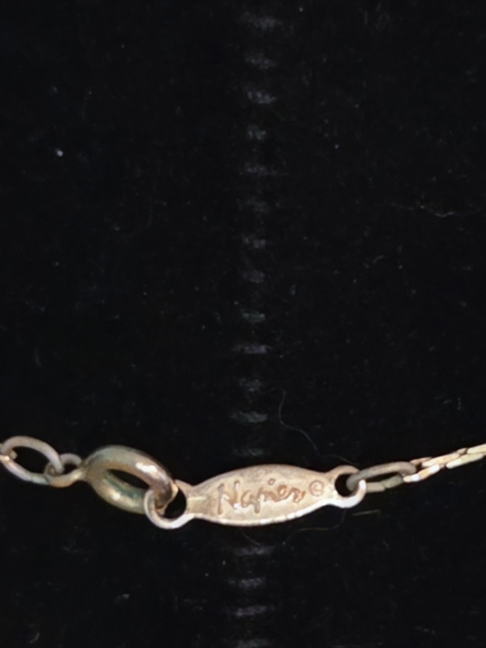 Vintage Signed Napier Dainty Gold Bead Station Necklace - Women Jewelry - Picture 2 of 4